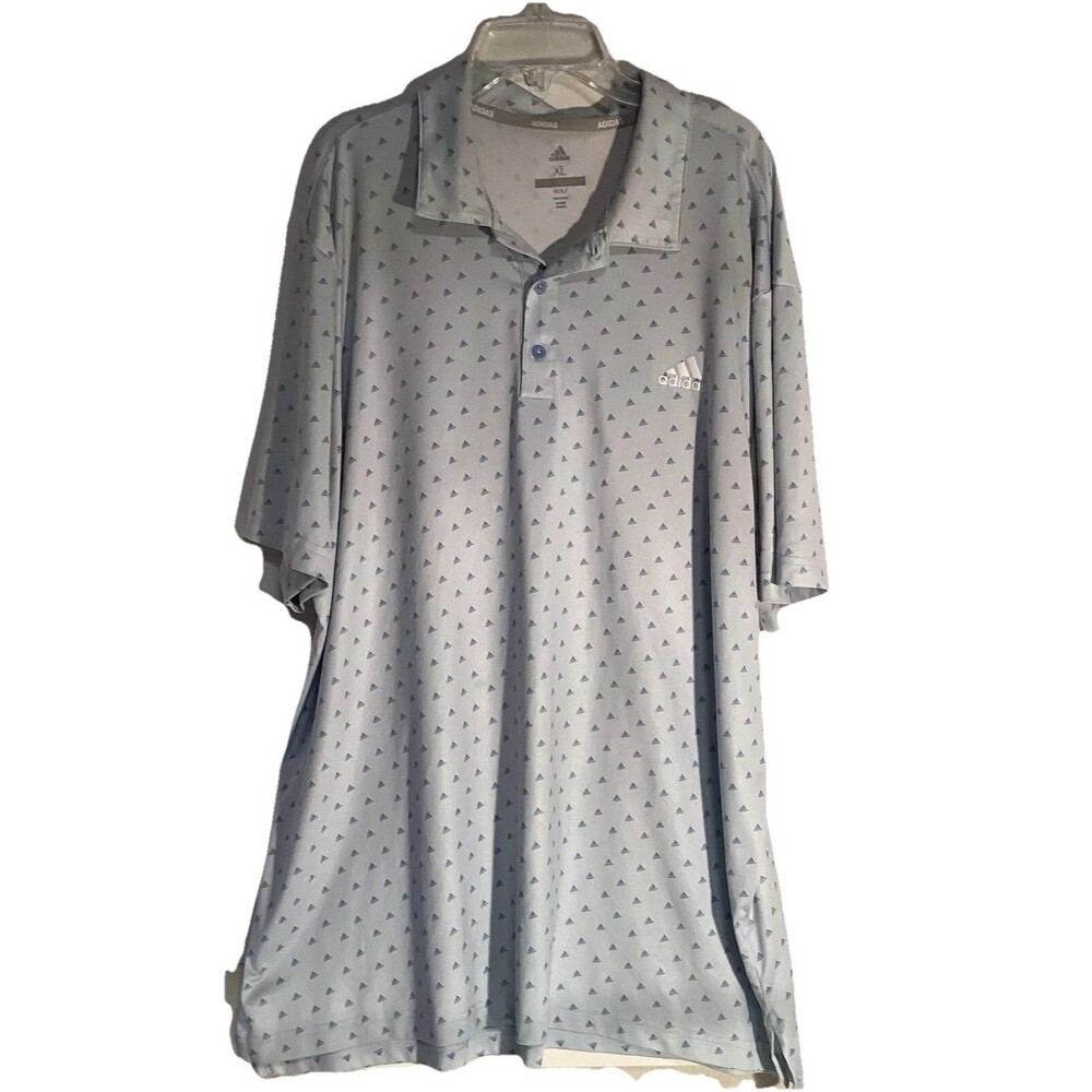 Adidas Polo Shirt Men Extra Large Adult Blue Golf Golfer All over Print Soft XL